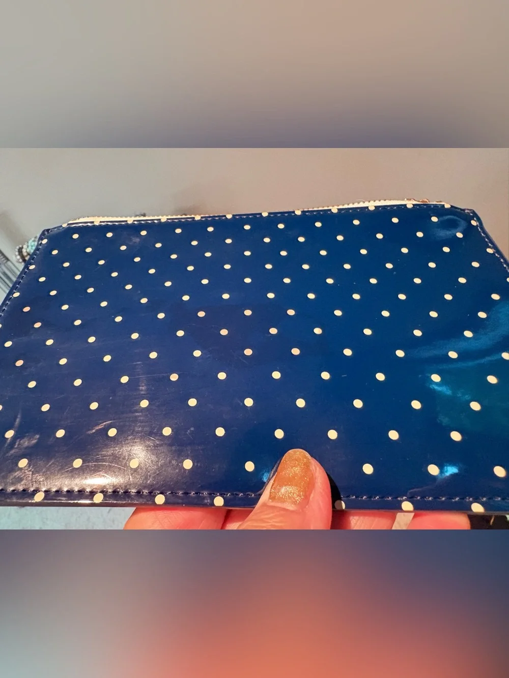 Kate Spade Navy Larabee Dot Pen & Pencil Pouch